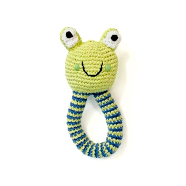 Nuluv Frog Ring Rattle Toy, Soft Toy with Rattle Sound, Ring Rattle