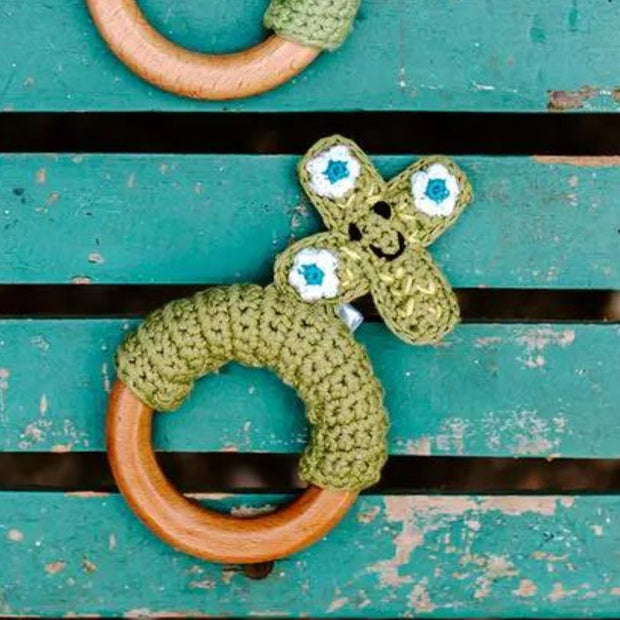 Cactus Wooden Teething Ring styled