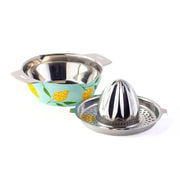 Stainless Steel Hand-painted Citrus Juicer showing two separate parts