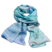 Blue Watercolor Silk Gogo Scarf