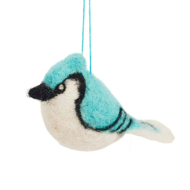 Felt Bird Ornament - Blue Jay