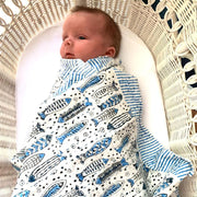 Block Printed Kantha Baby Quilt - Allover Fish lifestyle