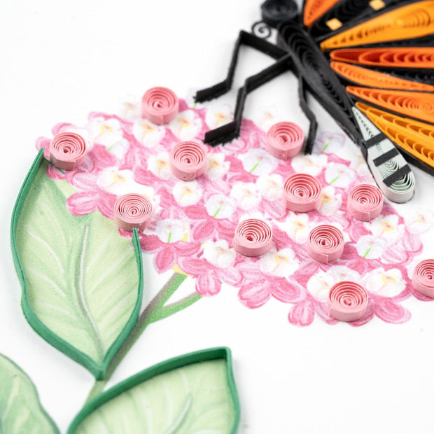Quilled Monarch Milkweed Butterfly Greeting Card closeup