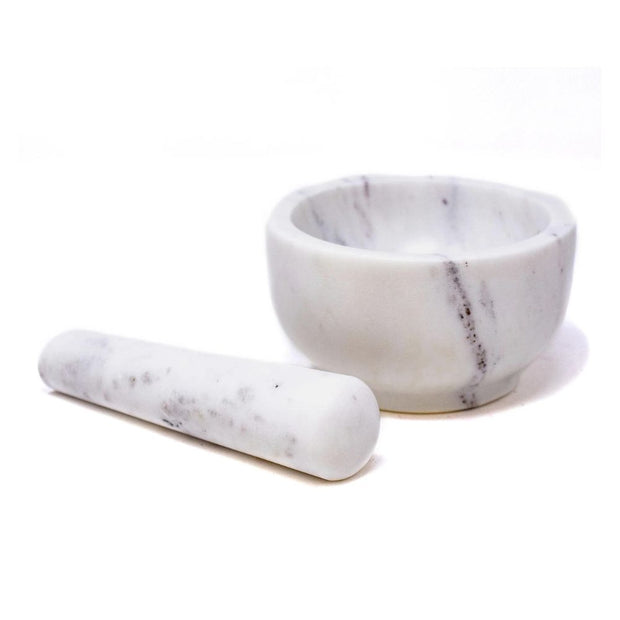 White Marble Mortar and Pestle Set