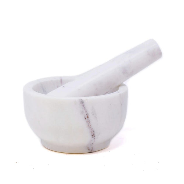 White Marble Mortar and Pestle Set – Zee Bee Market LLC