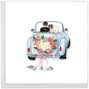 Quilled Just Married Car Wedding Card