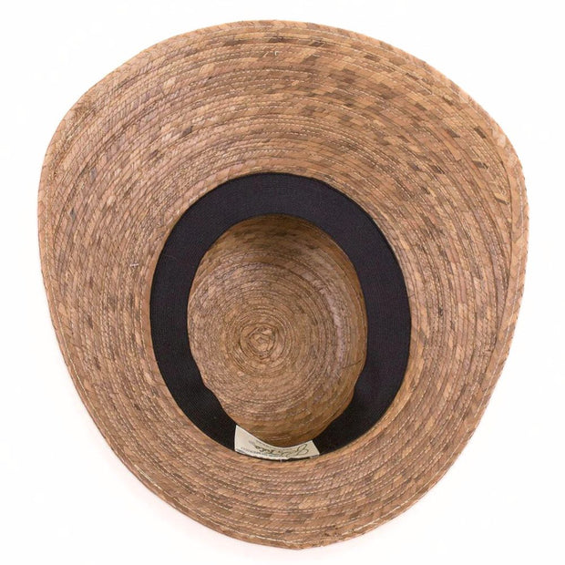 Laurel Black Band Palm Leaf Tula Hat inside view