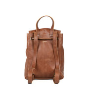 Mini Leather Backpack in Vintage Brown color back