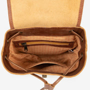 Mini Leather Backpack in Vintage Brown color interior