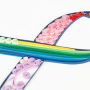 Quilled Rainbow Cancer Ribbon Greeting Card detail
