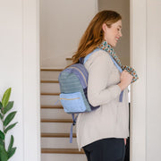 Organic Cotton Small Colorblock Backpack  - Spruce on model