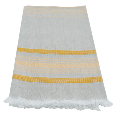 Hand-woven Cotton Kitchen Towel - Wheat with Gold Stripe