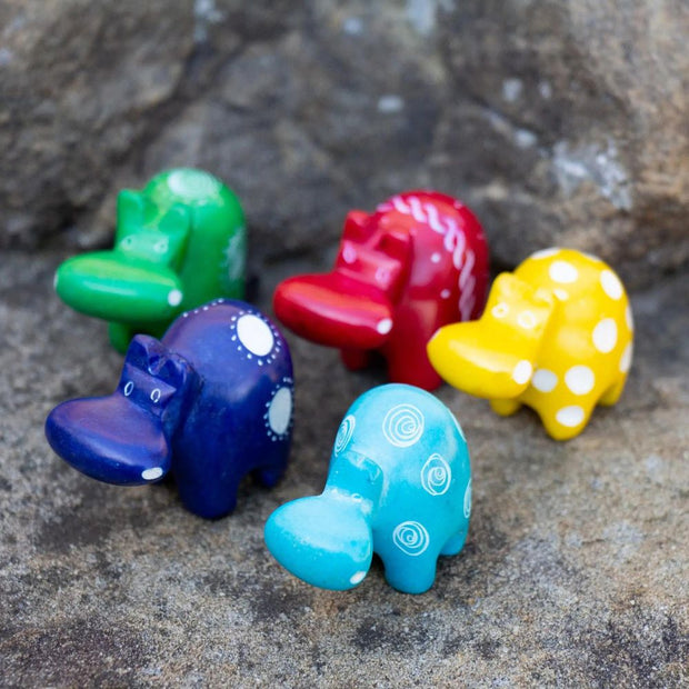 Tiny Soapstone Hippo in assorted colors lifestyle