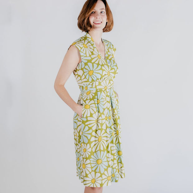 Mata Traders Lucille Dress Pear Flowers - pocket detail