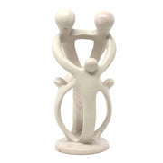8-inch Family Soapstone Sculpture featuring two Parents and three Children