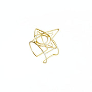 Deco Beam Adjustable Ring Gold tone
