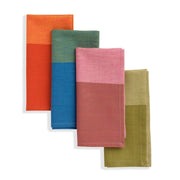Set of 4 Hand-woven Chic Two-Tone Cotton Napkins