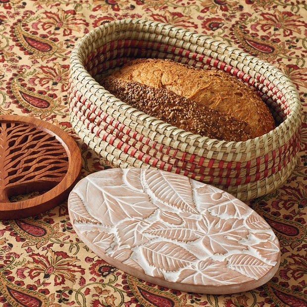 Falling Leaves Bread Warmer Basket Set lifestyle
