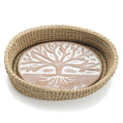 Tree of Life Terracotta Bread Warmer & Kaisa Grass Basket Set