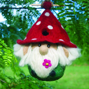 Felted Wool Birdhouse: Garden Gnome