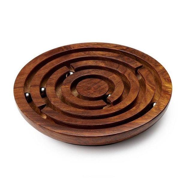 Wooden Round Labyrinth Game