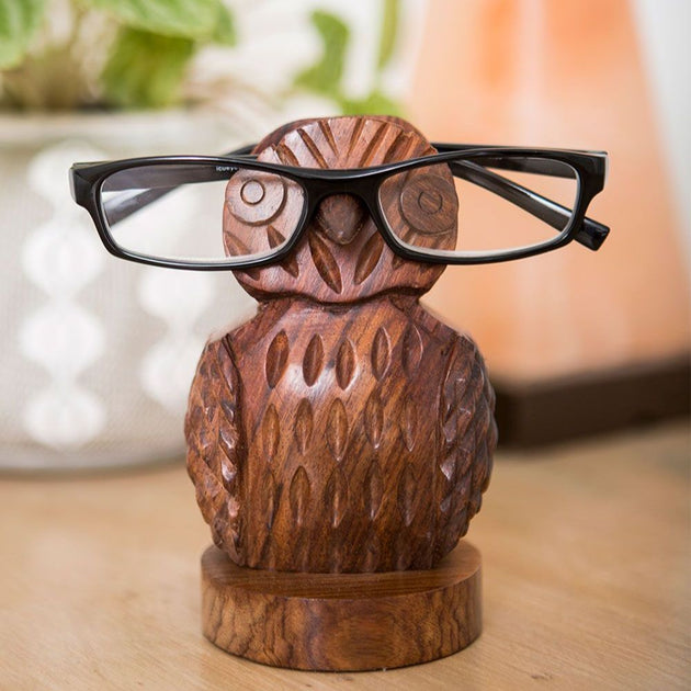 Hand-Carved Sheesham Wood Bee Eyeglass Holder