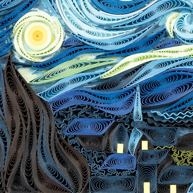 Starry Night by Van Gogh Quilling Card detail