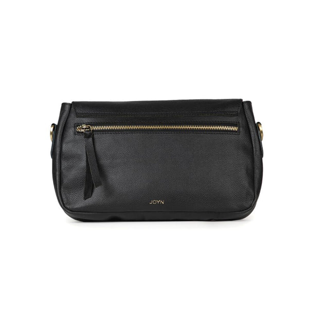 Alisha Leather Crossbody Bag - Black back view