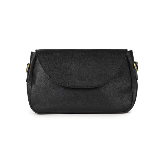 Alisha Leather Crossbody Bag - Black front