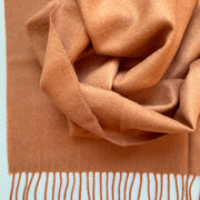 100% Baby Alpaca Fiber Throw - Solid Camel Color Detail