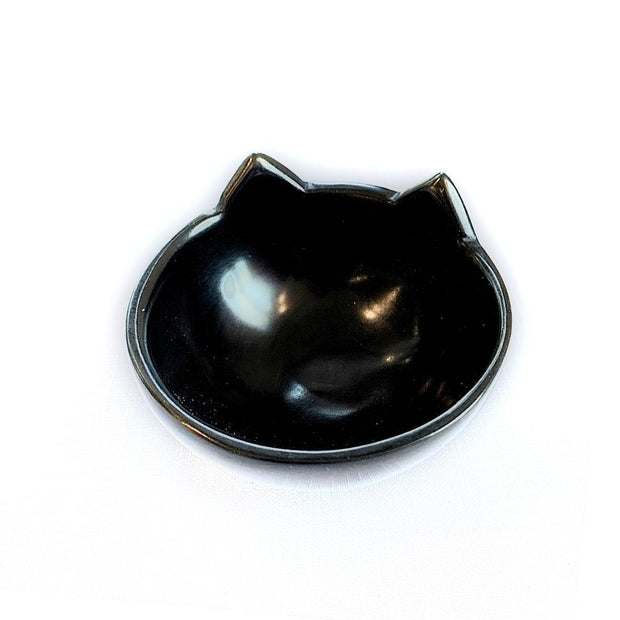 Black Soapstone Small Cat Head Bowl