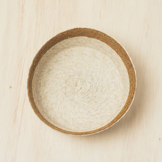 Palm Leaf La Mesa Round Basket from Mexico from above