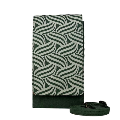 Screen Printed Phone Case Wallet - Army Green front