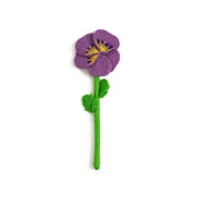 Felt Pansy Flower Stem purple