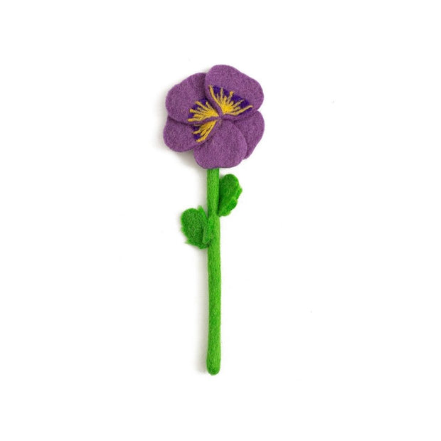 Felt Pansy Flower Stem purple