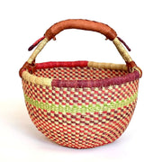 Bolga Round Market Basket with Handle