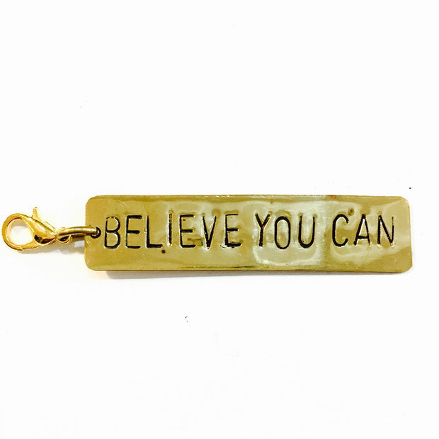 Believe You Can Brass Charm