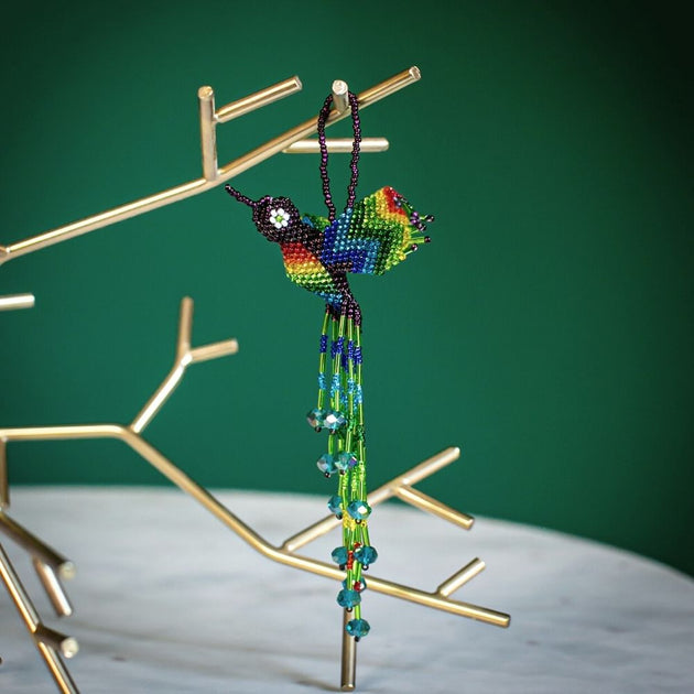 Hand-Beaded Glass Peacock Ornaments from Guatemala Pair 'Real Beauty' -  International Medical Corps