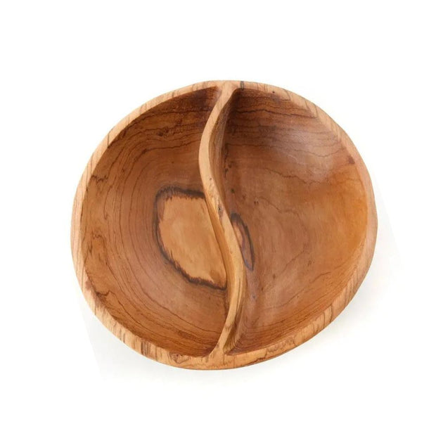 Olive Wood Divided Serving Bowl Zee Bee Market LLC