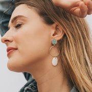 Dhavala Post Earrings - Teal Drop model