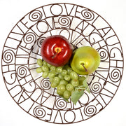 Live Love Laugh Recycled Wire Bowl with fruit