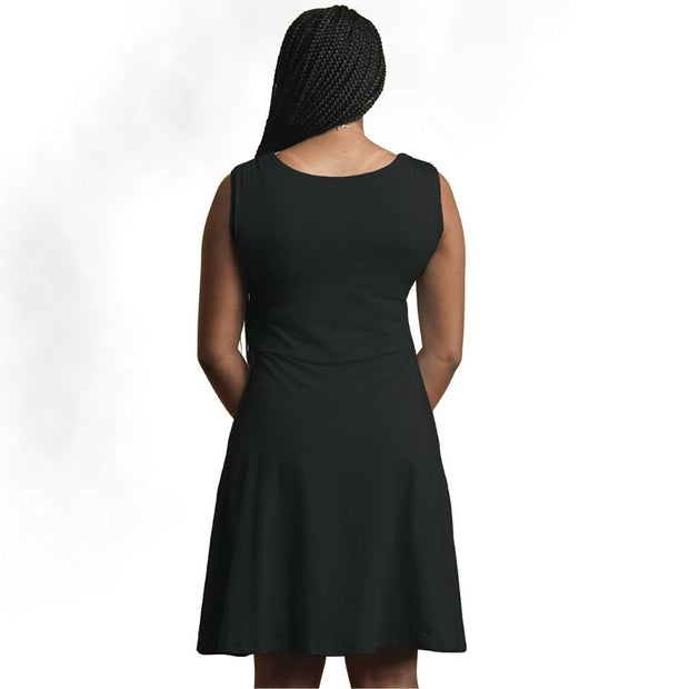 Sleeveless Crossover Black Dress back