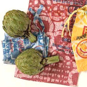 Recycled Flour Sack Batiked Produce or Gift Bags styled