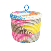 Multi Color Lidded Storage Basket 