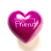 Small Word Soapstone Heart - Pink Collection Friend