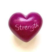 Small Word Soapstone Heart - Pink Collection Strength-Unity