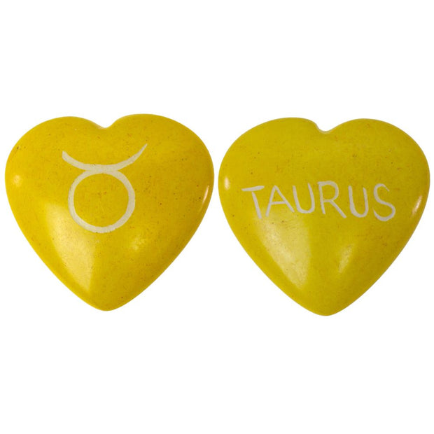 Small Zodiac Sign Soapstone Heart - Taurus