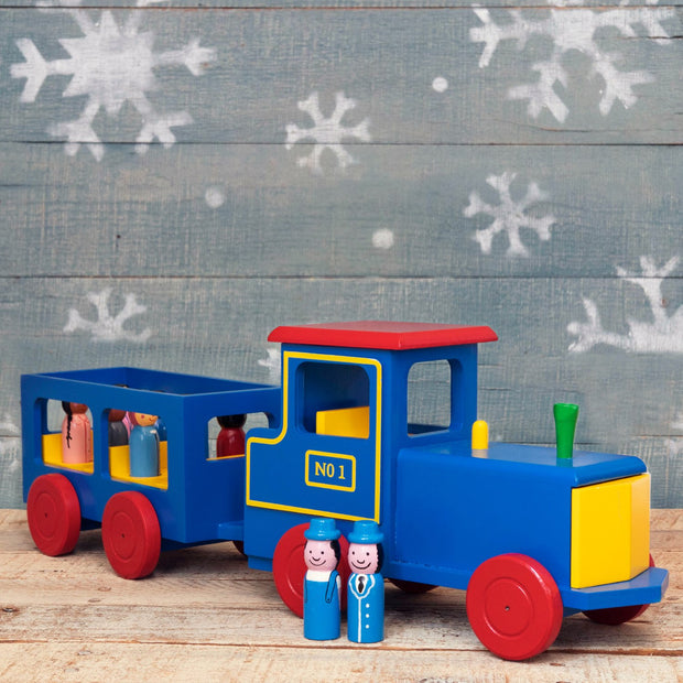 Train Engine with Passengers Wooden Toy set