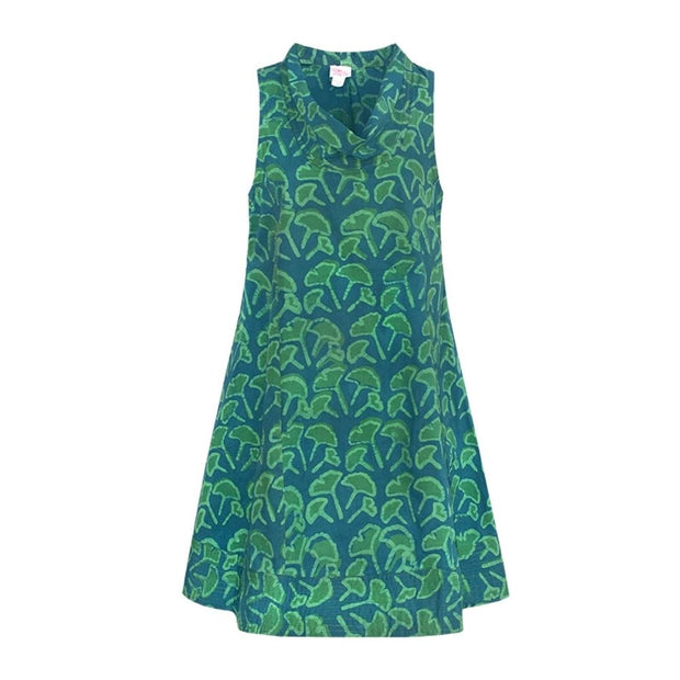 Fair Trade Batik Eli Dress - Gingko Green