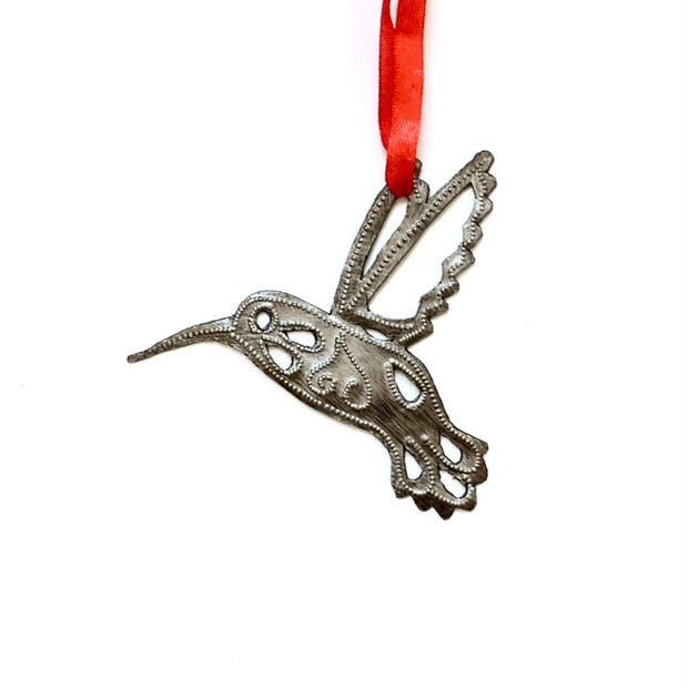 Recycled Metal Hummingbird Ornament